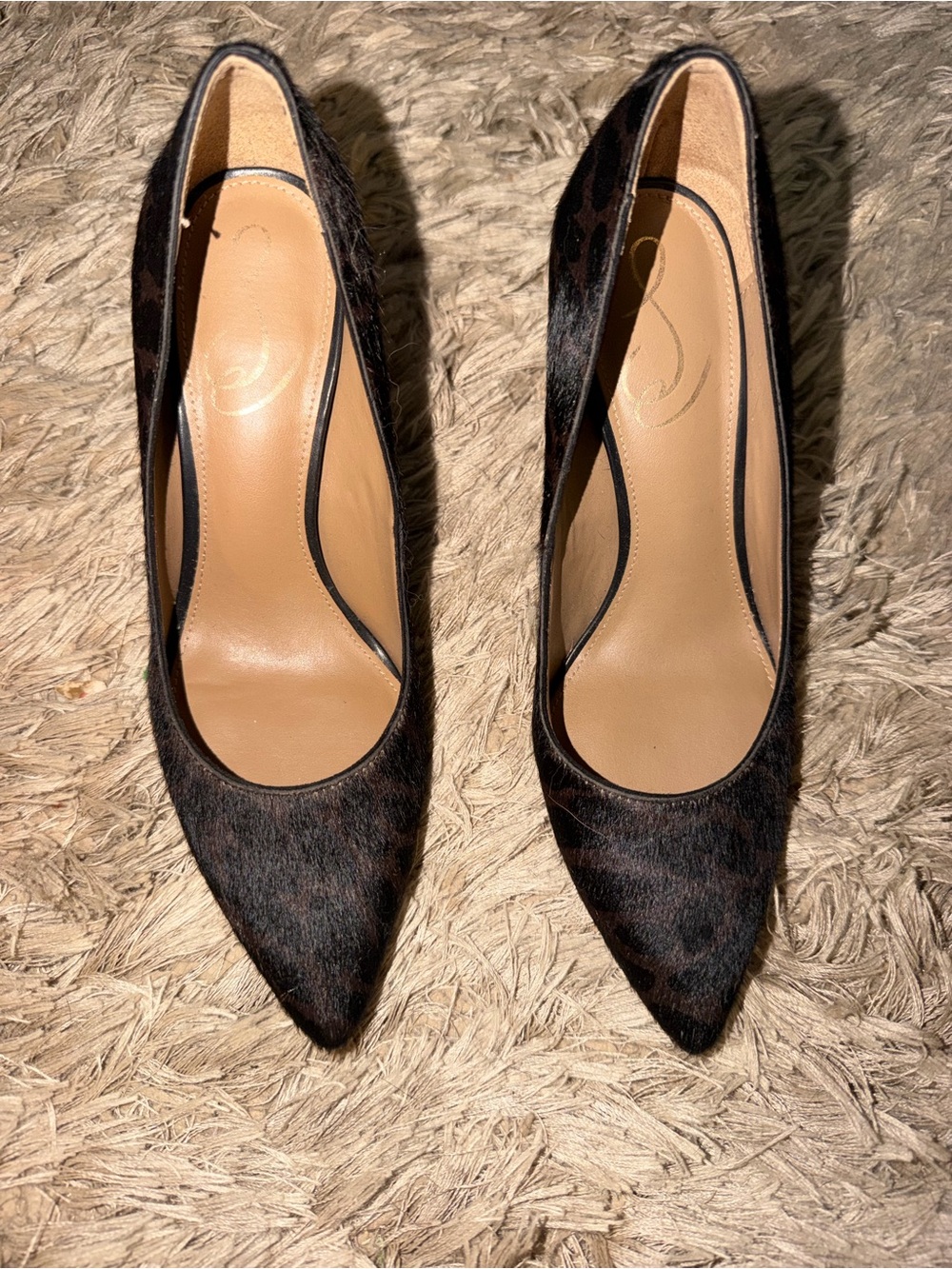 Sam Edelman heels / leopard print/ fur